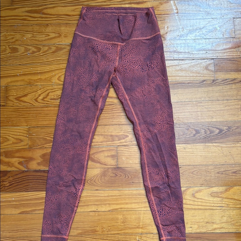 Red Patterned Lululemon Leggings